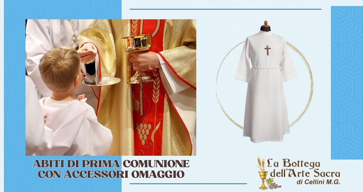 vendita tuniche prima comunione con accessori compresi a cosenza da la bottega dellarte sacra